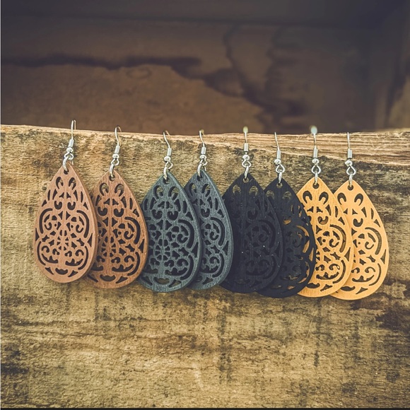 Teardrop Filigree Earrings, Choose 1! - Picture 2 of 2
